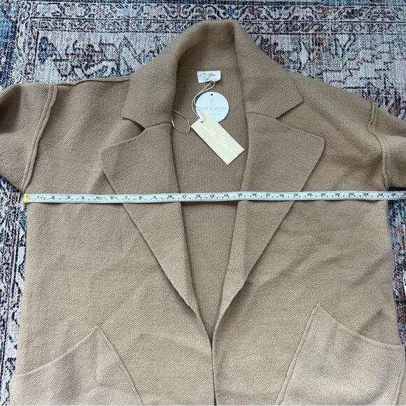 Allie Rose NWT Camel Collared Coatigan Sweater Cardigan Jacket Size Medium - Picture 10 of 12